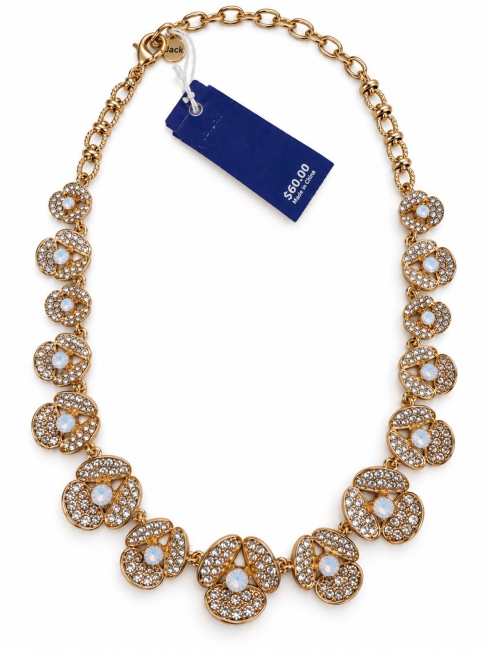 Bella Jack Statement Crystal Pendant Necklace NWT in Gold
